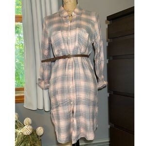 Aerie Flannel Plaid Long Sleeve Tunic Top Dress